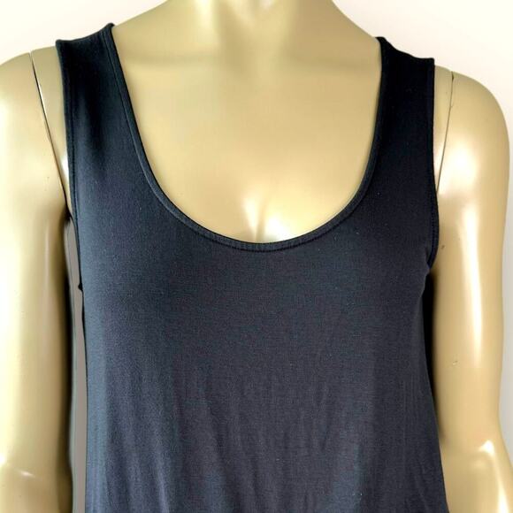 Soma Sleeveless T Shirt Tank Dress Stretchy Elastic Tie Waist Size M Black - Picture 5 of 13